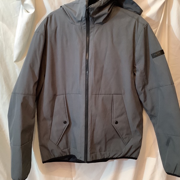 EUC Michael Kors Mens lined jacket hoodie gray puffer